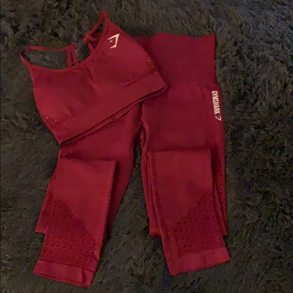 Nwot Maroon Energy Gymshark Set
